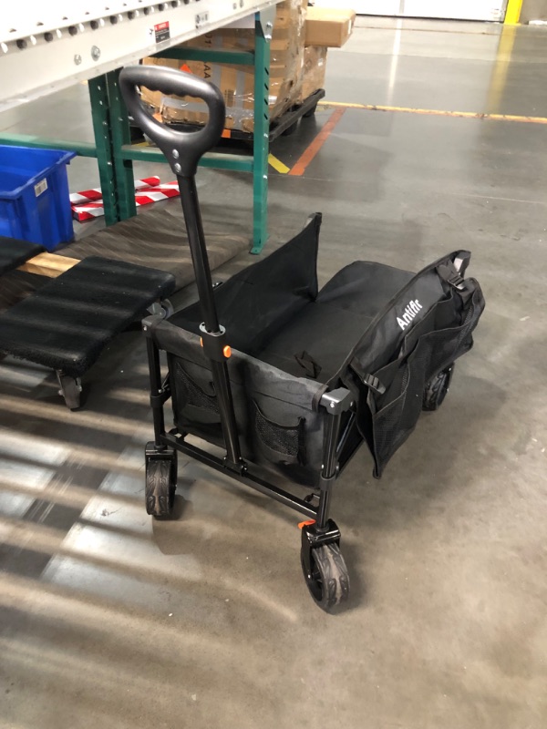 Photo 4 of ***USED - DIRTY - NO PACKAGING***
Collapsible Folding Wagon Cart with Tailgate,330LBS Resting Weight Capacity Beach Wagon Black