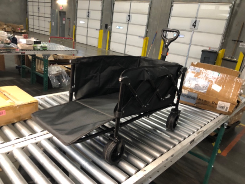 Photo 5 of ***USED - DIRTY - NO PACKAGING***
Collapsible Folding Wagon Cart with Tailgate,330LBS Resting Weight Capacity Beach Wagon Black