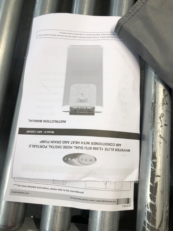 Photo 8 of ***USED - DAMAGED - MISSING PARTS - SEE COMMENTS***
Whynter Portable Air Conditioner 12,000 BTU & Portable Heater with Dual Hose Dehumidifier & Cooling Fan for 400 Sq Ft Rooms, Includes AC Unit Window Kit Elite ARC-122DHP (7,000 BTU SACC), Silver