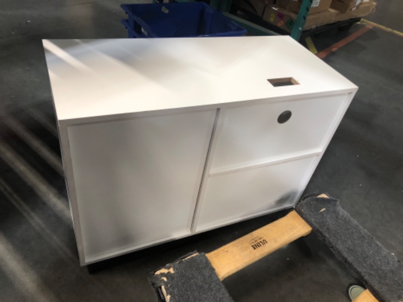 Photo 3 of ***NONREFUNDABLE - THIS SALE FINAL -  PARTS ONLY - SEE COMMENTS***
YITAHOME File Cabinet with Charging Station, Mobile Lateral Filing Cabinet with Lock for Home Office, Printer Stand with Open Storage Shelf, Fits A4, Letter Size Files, Office Furniture, W