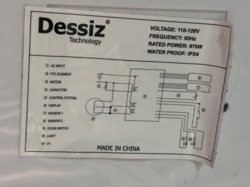 Photo 3 of ***NONREFUNDABLE - THIS SALE FINAL -  PARTS ONLY - SEE COMMENTS***
Dessiz 110V Portable Clothes Dryers 970W Compact Dryer 1.6cu.ft Front Load Stainless Steel Electric Dryers Machine with Exhaust pipe for Apartment,RVs,Dorms, 16.5"D x 19.71"W x 23.4"H