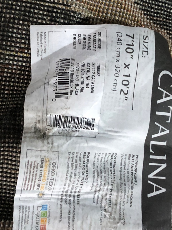 Photo 4 of ***HEAVILY USED - FRAYED - DAMAGED - SEE PICTURES - NO PACKAGING***
Home Dynamix Catalina Picasso Contemporary Artistic Swirl Area Rug, 7 ft 10 in x 10 ft 2 in, Black