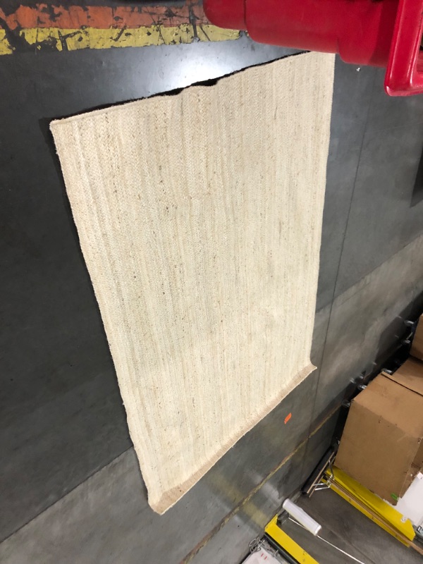 Photo 1 of ***USED - DIRTY - NO PACKAGING - SEE PICTURES***
nuLOOM 6x9 Rigo Jute Hand Woven Area Rug, Off White, Solid Farmhouse Design, Natural Fiber, For Bedroom, Living Room, Dining Room, Hallway, Office, Kitchen, Entryway 6' x 9' Off-white
