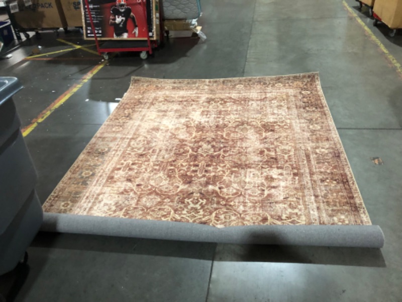 Photo 4 of ***USED - DIRTY - NO PACKAGING***
Loloi Magnolia Home by Joanna Gaines Sinclair Collection SIN-01 Rust/Lagoon 7'-6" x 9'-6", .25" Pile Height, Machine Washable, Area Rug