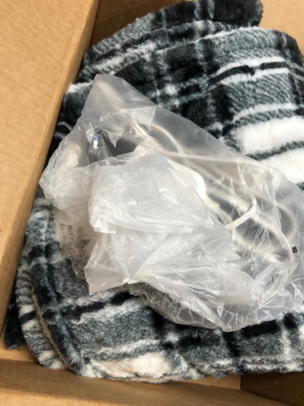Photo 1 of ***USED - NOT IN ORIGINAL PACKAGING - UNABLE TO TEST***
MAXEVE Faux Rabbit Fur Electric Heated Blanket for Couch,Sofa, Sherpa Buffalo Plaid Heating Blanket with 8 Heating Levels & 8 Hours Auto Off, Over-Heat Protection,ETL Certified,Black