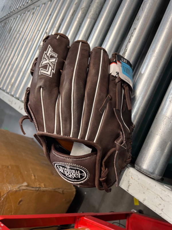 Photo 2 of (FAIR) (NO BOX OR BAG) Louisville Slugger LXT Outfield Softball Gloves, LEFT Hand, 12.5", Dark Brown/White