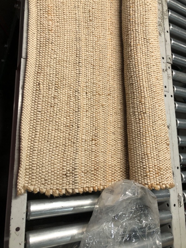 Photo 4 of ***USED - DIRTY - NO PACKAGING***
nuLOOM 6 Square Elfriede Jute & Cotton Hand Woven Area Rug, Natural, Solid Rustic Farmhouse Style, 6 x 6ft. 