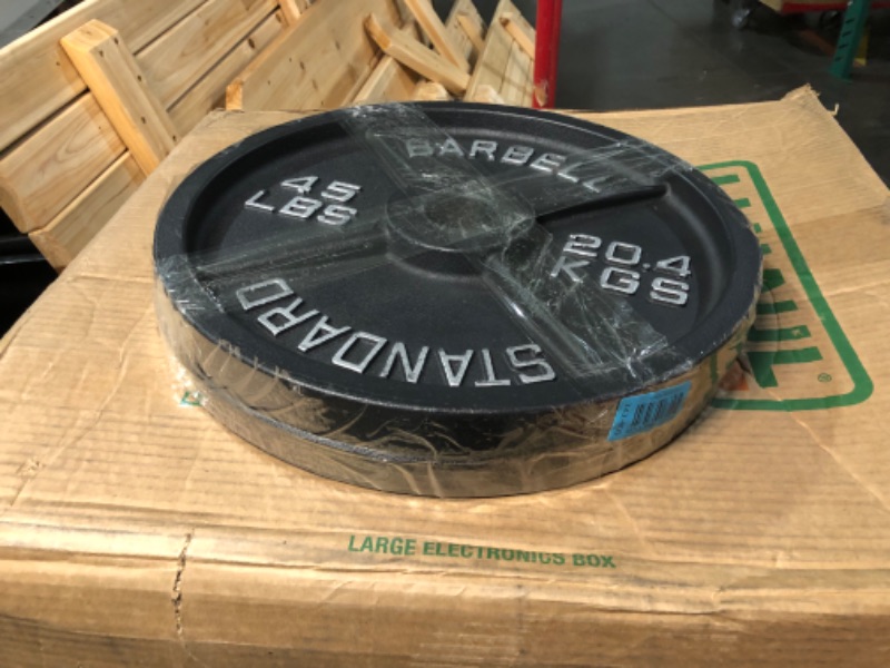 Photo 5 of ***NO PACKAGING - STOCK PHOTO FOR REFERENCE ONLY***
Ader Sports 45 lb. Cast Iron Olympic Plate 