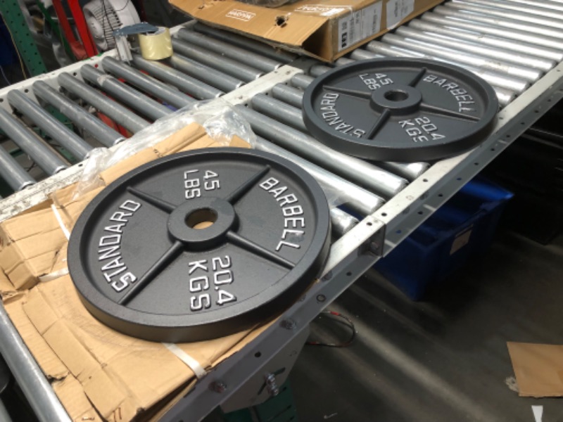 Photo 3 of ***NO PACKAGING - STOCK PHOTO FOR REFERENCE ONLY***
Ader Sports 45 lb. Cast Iron Olympic Plate 