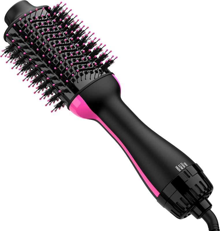 Photo 1 of (POWER TESTED/USED) Hair Dryer Brush Blow Dryer Brush in One, Upgraded 4 in 1 Hair Dryer and Styler Volumizer with Negative Ion Anti-frizz Ceramic Titanium Barrel Hot Air Brush Hair Straightener Brush
