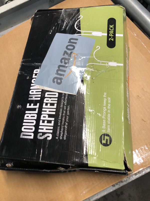 Photo 2 of (HEAVILY USED/ SEE NOTES) 
XDW-GIFTS Double Shepherds Hooks for Outdoor, 2-Pack Heavy Duty Garden Pole for Hanging Bird Feeder, Plant Baskets, Solar Light Lanterns, Garden Plant Hanger Stands with 5 Base Prongs 76 Inch