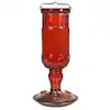 Photo 1 of **1 FLOWER ON BASE IS MISSING**
Red Antique Bottle Decorative Glass Hummingbird Feeder - 24 oz. Capacity