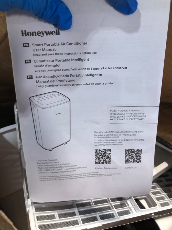 Photo 4 of (READ FULL POST)  Honeywell 13,000 BTU Smart WiFi Portable Air Conditioner for Bedroom, Basement, Living Room, 115V, Cools Rooms Up to 625 Sq. Ft, Dehumidifier with Alexa Voice Control, Remote, 24H Timer, White White 13000 BTU