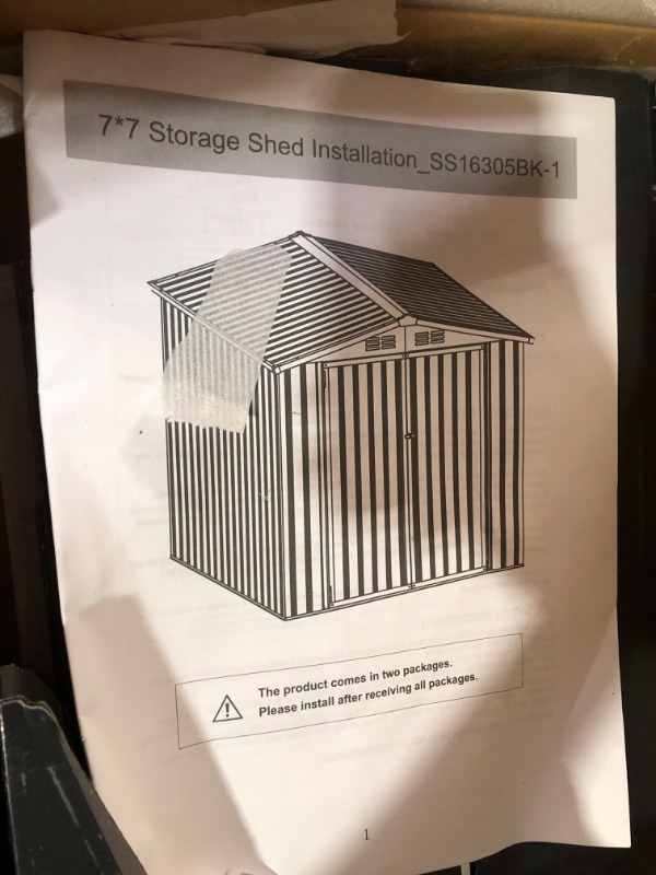 Photo 7 of ** BOX 1OF 1 AND 2 OF 2*
AECOJOY 7 ft. W x 7 ft. D Metal Shed with Single Lockable Door (49 sq. ft. )