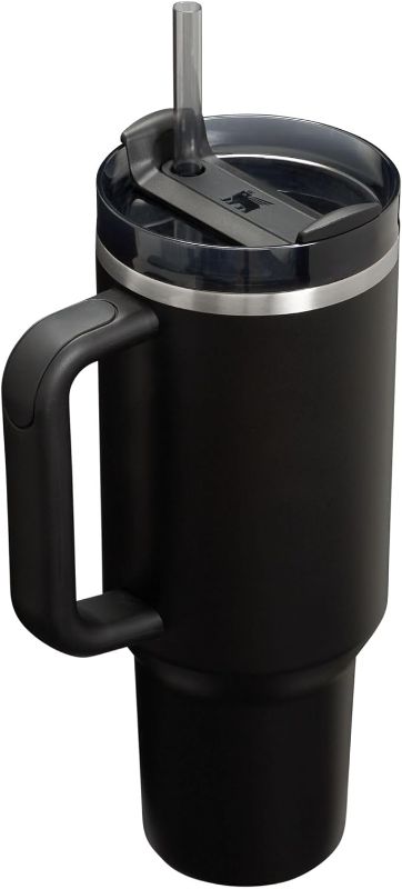 Photo 1 of ***DAMAGED**MISSING HANDLE& STRAW*** Stanley Quencher H2.0 FlowState Stainless Steel Vacuum Insulated Tumbler with Lid and Straw for Water, Iced Tea or Coffee, Smoothie and More, Black 2.0, 40oz
***STOCK PHOTO REFERENCE ONLY***