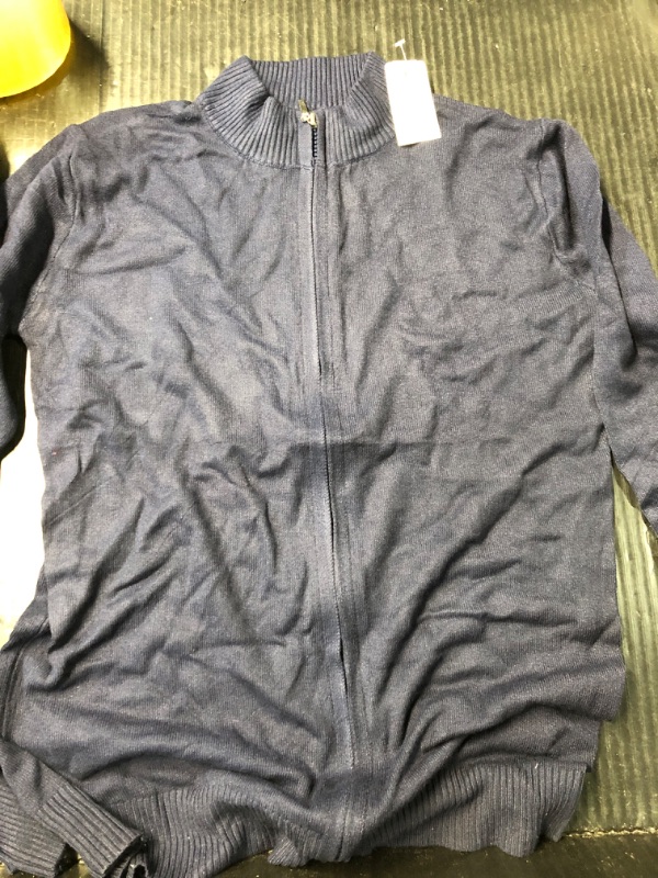 Photo 2 of ***STOCK PHOTO REFERENCE ONLY***DARK BLUE MEDIUM** SEE PICTURE**Brooks Brothers Men's Ribbed French Terry Half-Zip, Blue/Blue, Medium