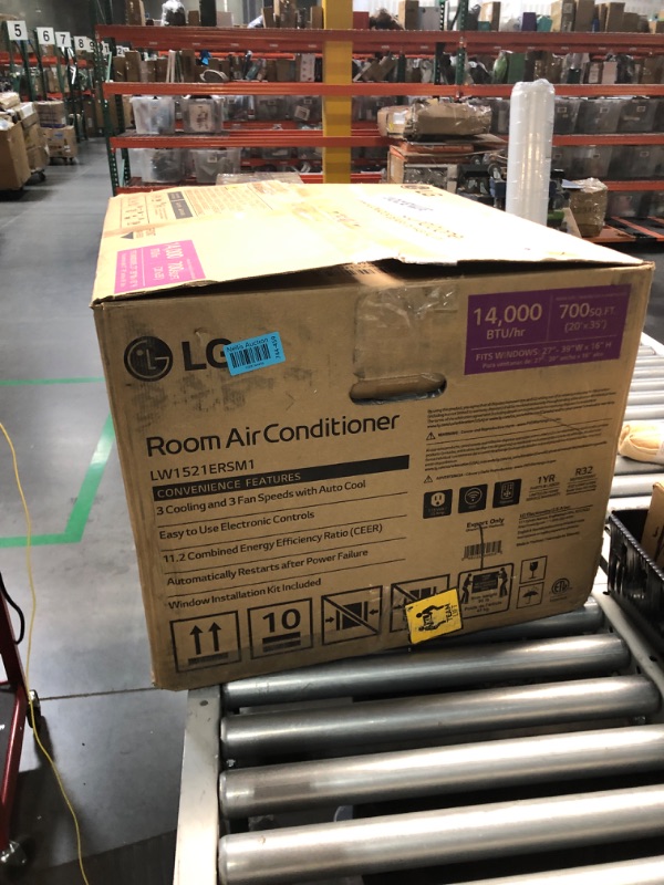 Photo 5 of ***FACTORY SEALED. OPENED TO INSPECT***
LG 14000 BTU Smart Wi-Fi Enabled Window Air Conditioner with 4-Way Air Deflection, Thermostat Control, Cools 700 Square Feet for Bedroom, Living Room and Apartment White 14000 BTU