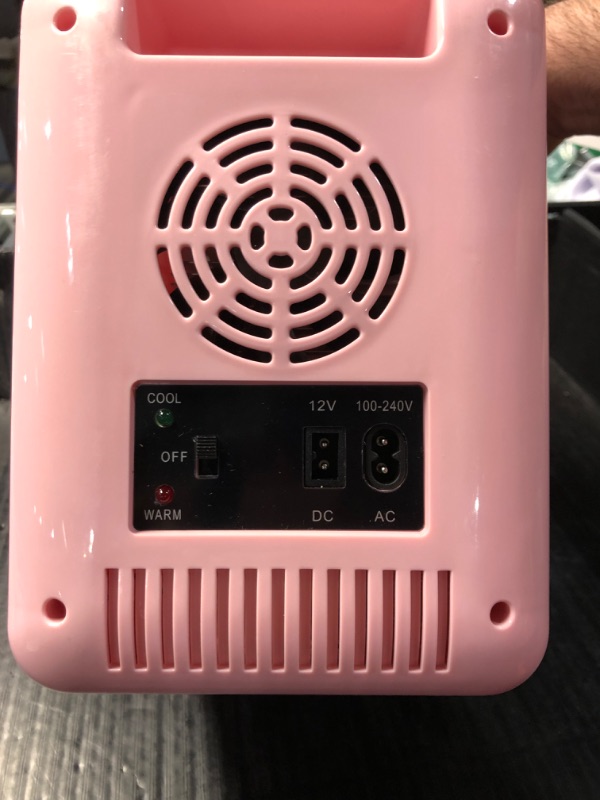 Photo 2 of *** missing charger, lightly used*** Skincare Fridge With Dimmable LED Light Mirror, 4L Makeup Mini Fridge for Bedroom, Car, Office & Dorm, Cooler & Warmer, Portable Small Refrigerator for Cosmetics, Skin Care and Food, Pink