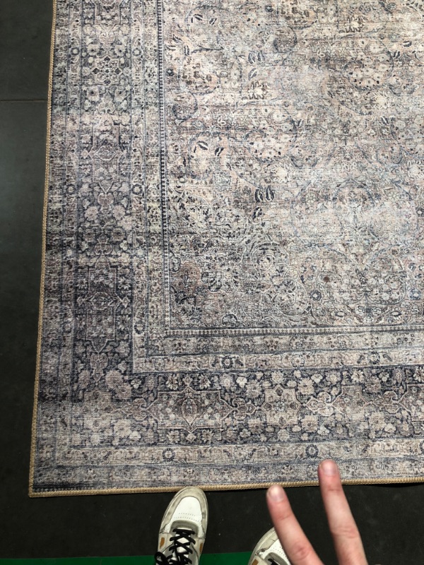 Photo 3 of ** HAS BEEN OPENED** Loloi II Wynter Collection WYN-03 Silver / Charcoal 8'-6" x 11'-6", .13" Thick, Area Rug, Soft, Durable, Printed, Vintage Inspired, Low Pile, Non-Shedding, Easy Clean, Living Room Rug