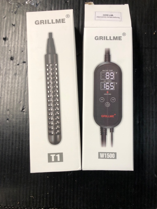 Photo 2 of ** OPENED BOX ** GRILLME 1500W Titanium Fully Submersible Portable Electric Immersion Water Heater with Intelligent Temperature Controller,Bucket Water Heater,Seawater Heater for Fish Tank,Seawater Aquaculture