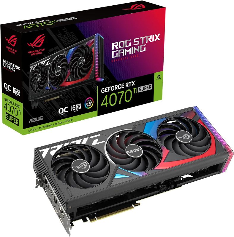 Photo 1 of (READ FULL POST) ASUS ROG Strix GeForce RTX™ 4070 Ti Super OC Edition Gaming Graphics Card (PCIe 4.0, 16GB GDDR6X, DLSS 3, HDMI 2.1a, DisplayPort 1.4a, Massive Vented Backplate, Power Sensing, Aura Sync)
