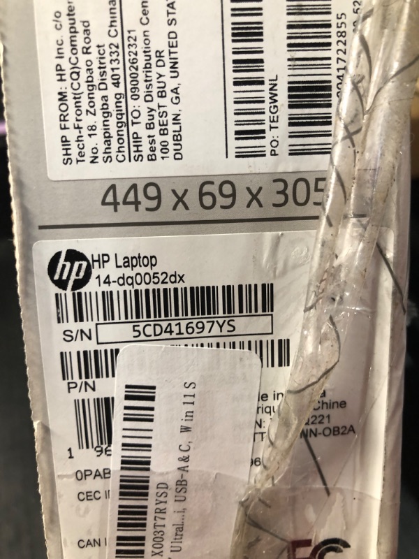 Photo 2 of ** DOESNT TURN ON MIGHT NEED CHARGED, NO POWER CORD** HP Newest 14" Ultral Light Laptop for Students and Business, Intel Quad-Core N4120, 8GB RAM, 192GB Storage(64GB eMMC+128GB Micro SD), 1 Year Office 365, Webcam, HDMI, WiFi, USB-A&C, Win 11 S