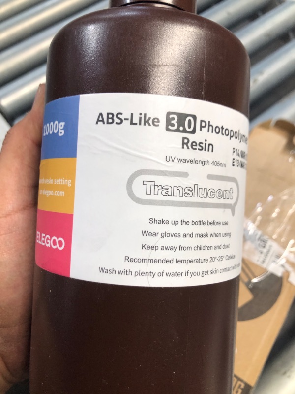 Photo 4 of ***USED***ELEGOO ABS-Like 3D Printer Resin 3.0, 405nm UV-Curing Photopolymer Resin for Mars Saturn Jupiter MSLA DLP LCD 3D Printing with Strength and Toughness, High Precision, Low Viscosity, Translucent 1000g