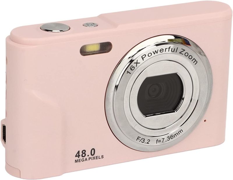 Photo 1 of ***USED - NO BATTERY OR SD CARD - UNABLE TO TEST***
Digital Camera, 1080P HD 2.4 Inch IPS Display Pocket Camera, 16X Zoom Compact Point and Shoot Camera, 48MP Vlogging Camera for Recording Photography, Rechargeable for Teens, Kids