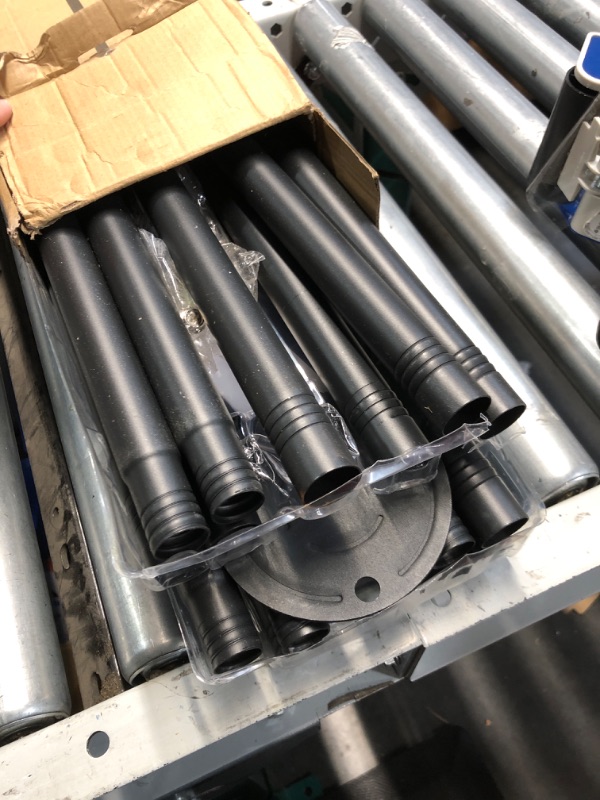 Photo 1 of Queension 10FT Ground Base String Light Poles for Outdoor String Lights for Garden, Backyard, Patio Lighting Stand for Parties, Bistro & Weddings, 2 Pack