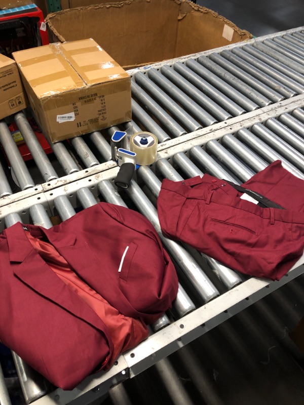 Photo 1 of **MISSING VEST**
3Piece Suit for Men, Wedding Suit Business Suits Set, Solid Jacket,Vest,Pants Tuxedo Burgundy XXL