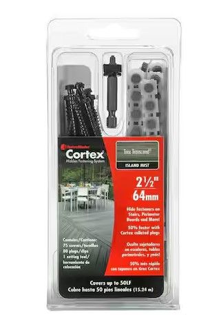 Photo 1 of  ( PACK OF 3 ) Collated Cortex Hidden Fastening System for Trex Transcend Decking - 2-1/2 in. screws and plugs in Island Mist (50 LF)