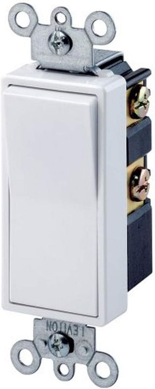 Photo 1 of **BUNDLE OF 2**
Leviton 5604-2W 15 Amp, 120/277 Volt, Decora Rocker 4-Way AC Switch, Residential Grade, Grounding, White
