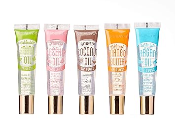 Photo 1 of **JUST ARGAN OIL**
Broadway Vita-Lip Clear Lip Gloss 0.47oz/14ml (5PCS Mint & Coconut & Rosehip & Mango Butter & Argan Oil) (5 PCS SET)
