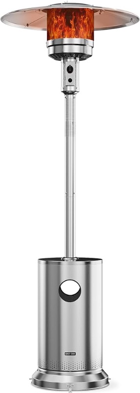 Photo 1 of [NONREFUNDABLE, FOR PARTS/ READ NOTES]
EAST OAK 48,000 BTU Patio Heater for Outdoor Use With Round Table Design, Double-Layer Stainless Steel Burner and Wheels, Outdoor Patio Heater for Home and Commercial, Stainless Steel