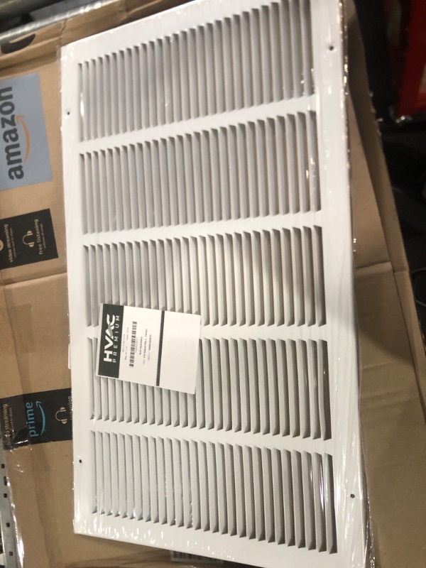 Photo 2 of **READ NOTES**26"w X 14"h Steel Return Air Grilles - Sidewall and Ceiling - HVAC Duct Cover - White [Outer Dimensions: 27.75"w X 15.75"h]