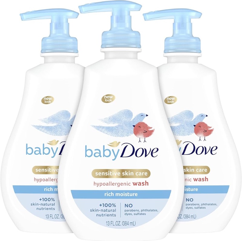 Photo 1 of Baby Dove Baby Wash and Shampoo Baby Bath Products for Baby's Delicate Skin Rich Moisture Washes Away Bacteria, Tear-Free and Hypoallergenic, 13 Fl Oz (Pack of 3)