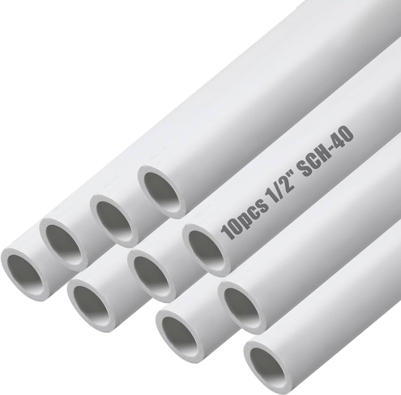 Photo 1 of 10 Pcs Length PVC Pipe White DIY PVC Projects Sch40 Furniture Grade PVC Pipe for Home 1FT 