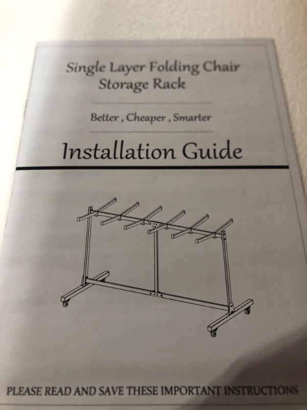 Photo 3 of (see all images)XECUSFST Single Layer Folding Table and Chair Cart, Mobile Chair Dolly Stackable 36 Chairs,