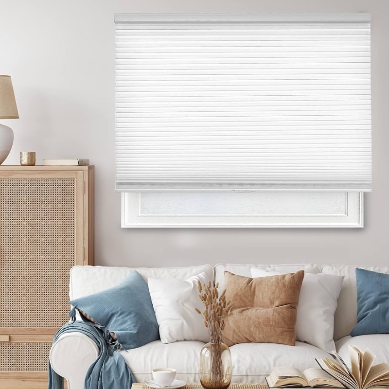 Photo 1 of CHICOLOGY Cellular Shades , Window Blinds Cordless , Blinds for Windows , Window Shades for Home , Window Coverings , Cellular Blinds , Door Blinds , Morning Mist, 36"W X 84"H