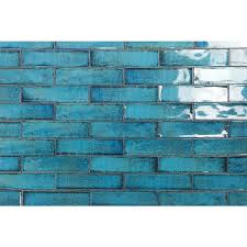 Photo 1 of **DAMAGED SEE NOTES**Moze Blue 3 in. x 12 in. 9 mm Ceramic Wall Tile (22-piece 5.38 sq. ft./ Box)
