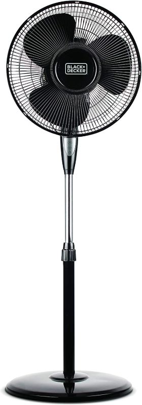 Photo 1 of ***USED - BASE CRACKED - REMOTE MISSING - OTHER PARTS LIKELY MISSING AS WELL***
BLACK+DECKER BFSR16B 16 Inches Stand Fan with Remote, Black