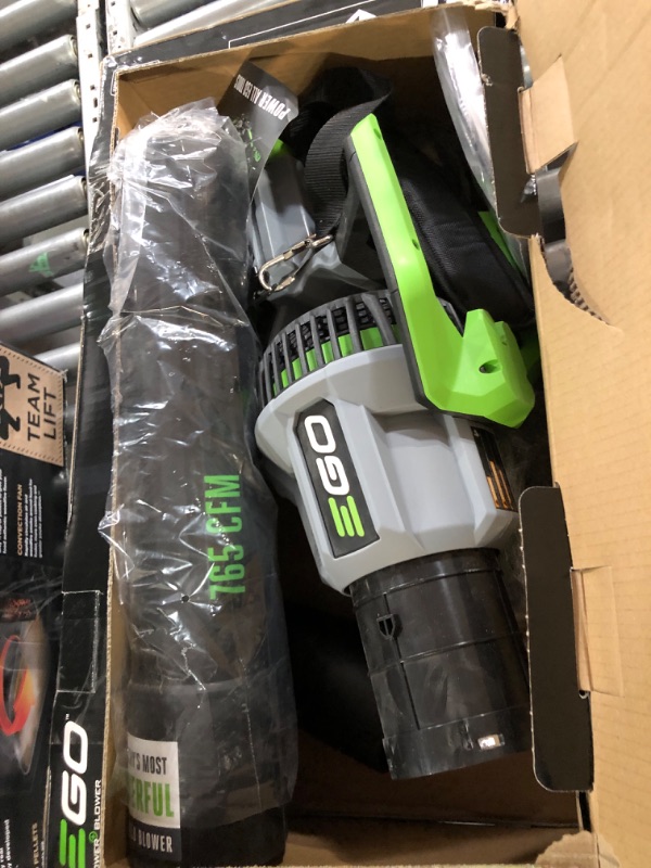 Photo 2 of **MISSING BATTERY & CHARGER** EGO Power+ LB7654 765 CFM Variable-Speed 56-Volt Lithium-ion Cordless Leaf Blower 5.0Ah, Black 765 CFM Blower Kit  w/ 5.0Ah Battery