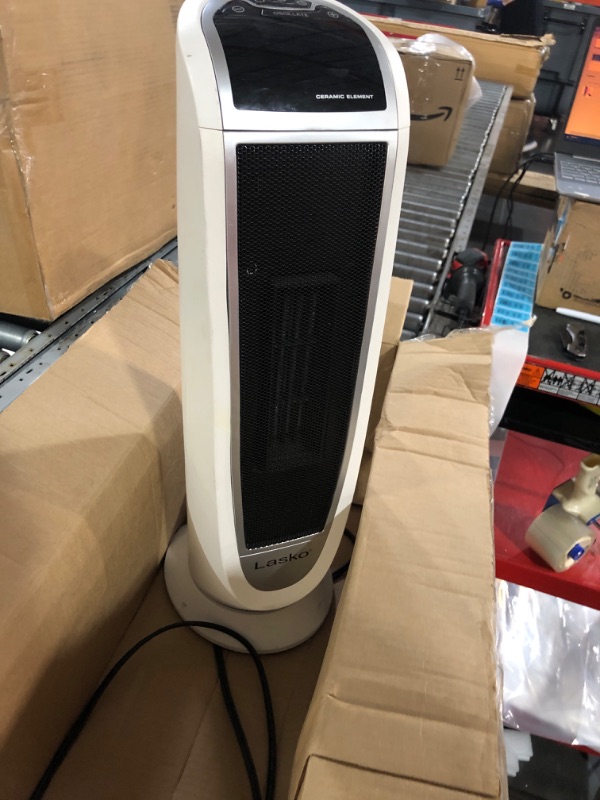 Photo 2 of **MISSING REMOTE CONTROL**Lasko Oscillating Digital Ceramic Tower Heater for Home with Overheat Protection, Timer and Remote Control, 22.75 Inches, 1500W, White, 5165, Medium