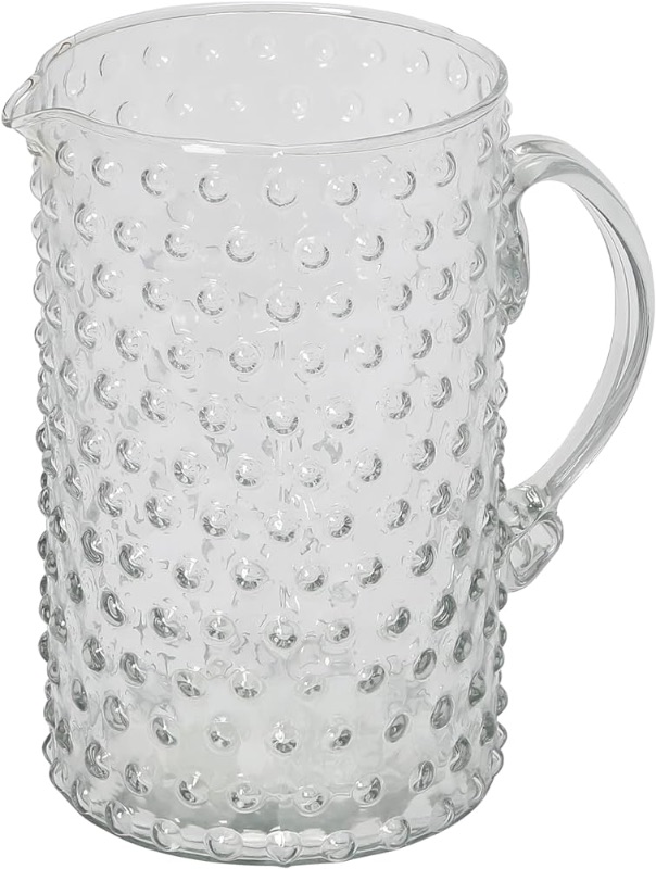 Photo 1 of (READ FULL POST) Creative Co-Op Hand Blown Glass Hobnail Pitcher, Clear Serveware, 7" L x 4" W x 7" H