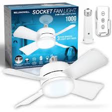 Photo 1 of ****NON REFUNDABLE NO RETURNS SOLD AS IS***PARTS ONLY**
BELL + HOWELL Socket Fan 15.7-in White Indoor Flush Mount Ceiling Fan with Light and Remote (4-Blade)
