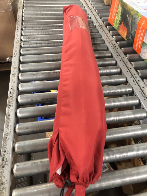 Photo 2 of **PARTS ONLY NON-REFUNDABLE READ NOTES**Style Selections 7.5-ft Steel Red Push-button Tilt Market Patio Umbrella
