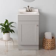 Photo 1 of (MINOR SCRATCHES/ SEE Project Source 32-in Gray Single Sink Bathroom Vanity with White Cultured Marble Top
