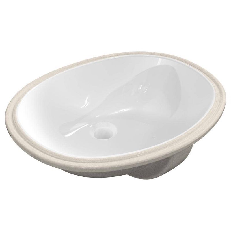 Photo 1 of 17.5 in. Oval Vitreous China Bathroom Sink in White