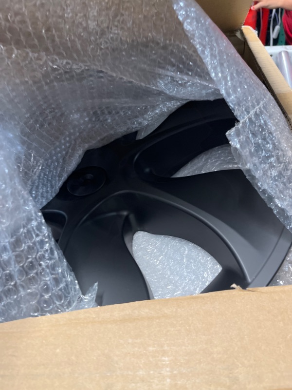 Photo 1 of Tesla Model Y Hubcaps Wheel Cover 19 Inch Hub Caps Wheels Rim Covers Replacement Matte Black Tesla Model Y Accessories 2024 2023 2022 2021 (4 Pack)-Whirlwind