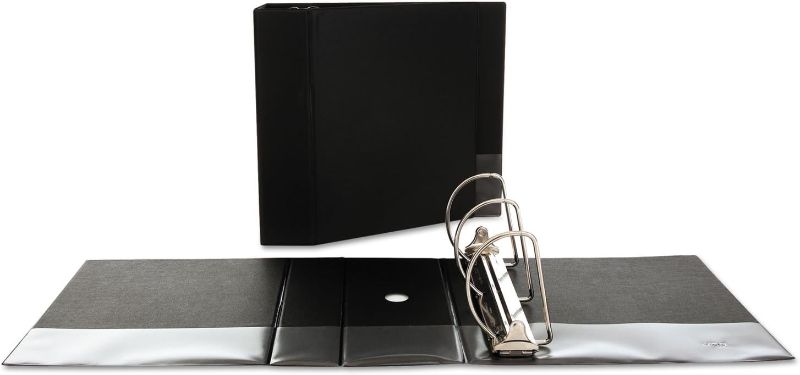 Photo 1 of **BUNDLE OF 2 NON- REFUNDABLE**
Universal UNV20714 11 in. x 8.5 in. 5 in. Capacity 3 Rings Deluxe Non-View D-Ring Binder with Label Holder - Black